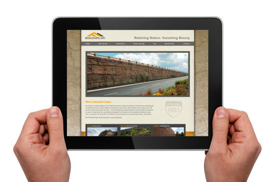 StudioConover - Web Development | Boulderscape website on tablet