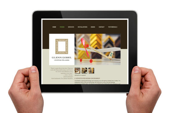 StudioConover - Web Development | Glen Gobel website on tablet