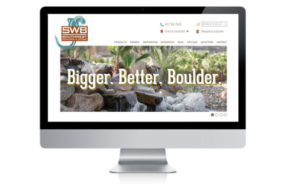 StudioConover - Web Development | Southwest Boulder and Stone website on desktop computer
