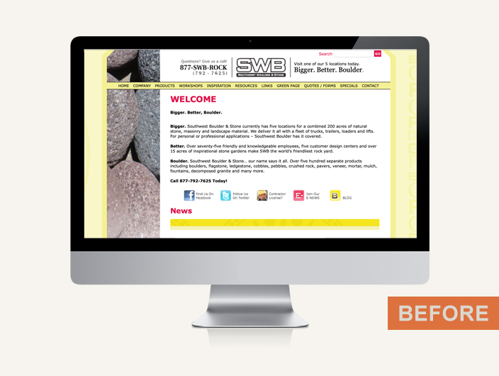 StudioConover - Southwest Boulder & Stone | southwest boulder website before redesign on mac desktop